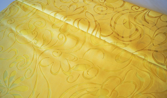 Lino Organza - Amarillo Diseño Flores