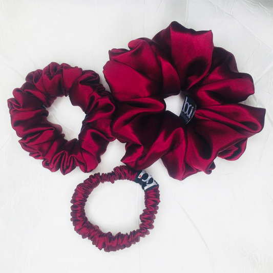 Scrunchies Burdeo Seda Morera