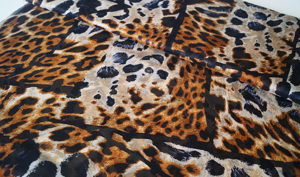 Seda Chiffón - Leopardo Animal Print