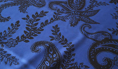 Seda Chiffón - Azul Estampado Paisley